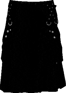 a black kilt rotating